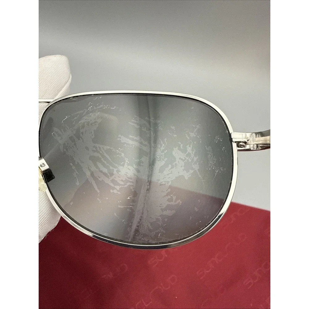 Suncloud Aviator Genuine Silver/Black Frame -Green Polarized Lens Vtg w/bag READ
